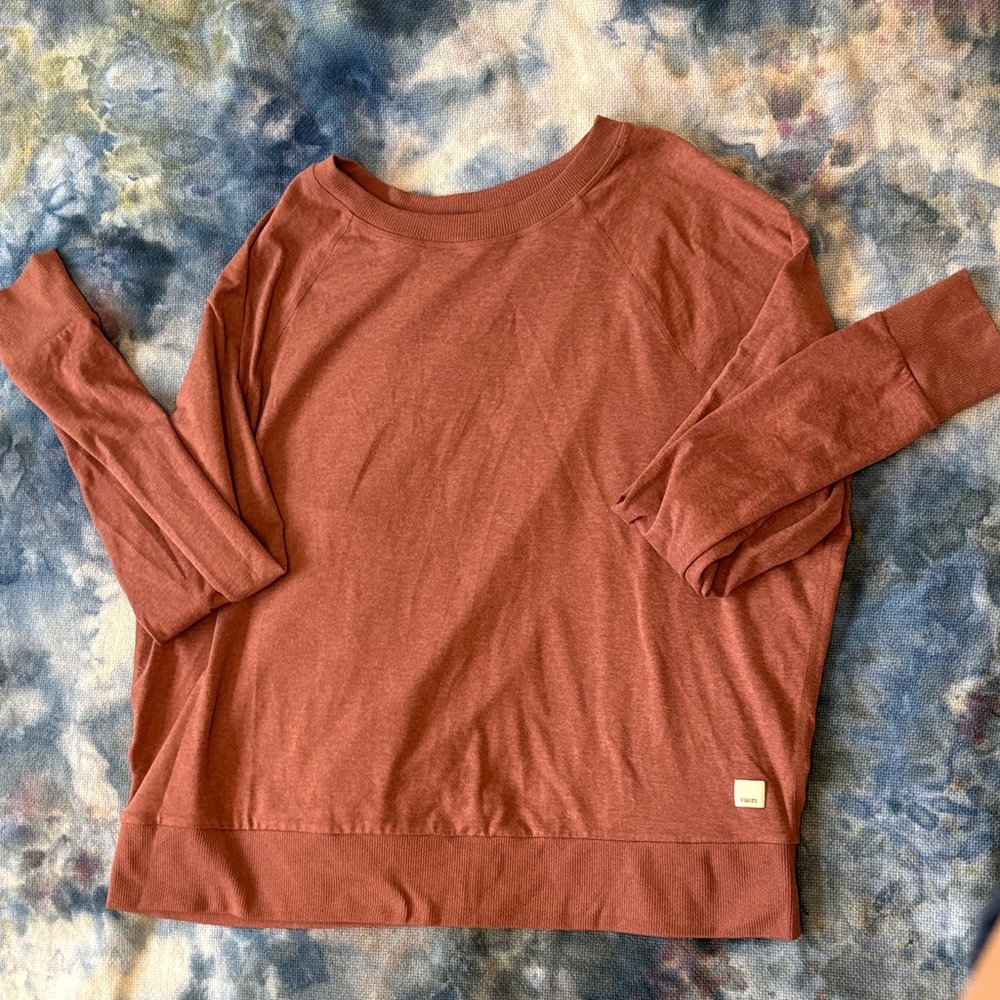 Vuori long sleeve halo crew - small - rust